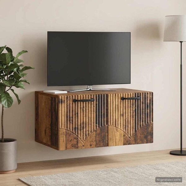 Fali TV szekrény Antik Fa 59,5 x 41 x 30 cm Szerelt Fa
