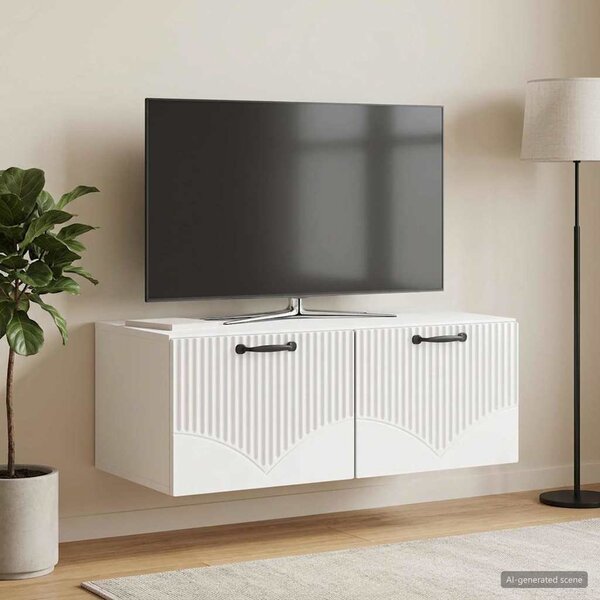 Fali TV szekrény Magasfényű Fehér 78,5 x 41 x 30 cm Szerelt Fa