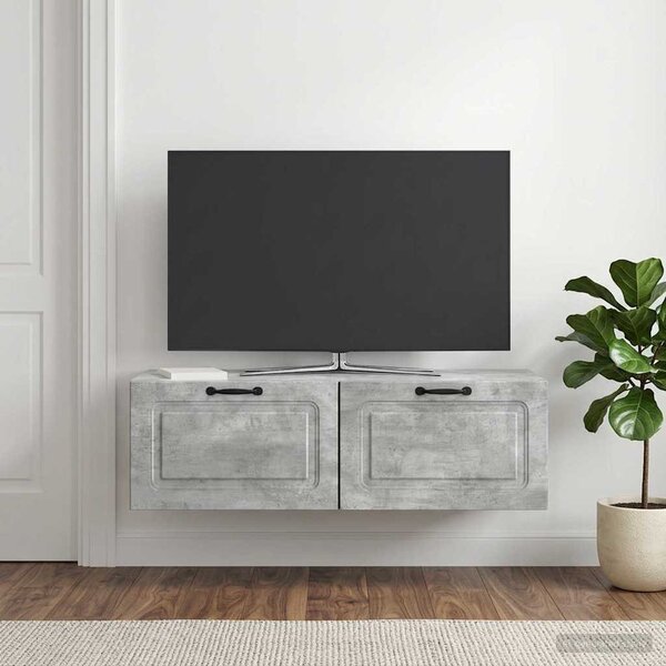 Fali TV szekrény Betonszürke 98 x 41 x 30 cm Szerelt Fa