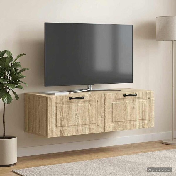 Fali TV szekrény Sonoma Tölgy 98 x 41 x 30 cm Szerelt Fa
