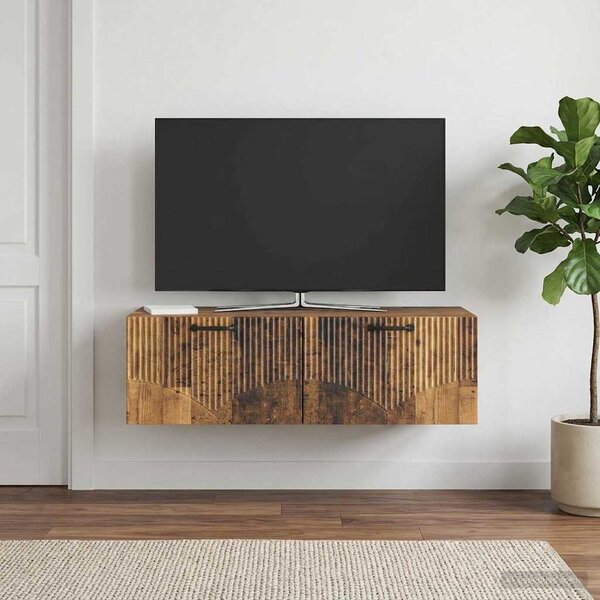Fali TV szekrény Antik Fa 98 x 41 x 30 cm Szerelt Fa