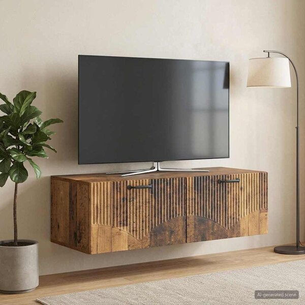 Fali TV szekrény Antik Fa 98 x 41 x 30 cm Szerelt Fa