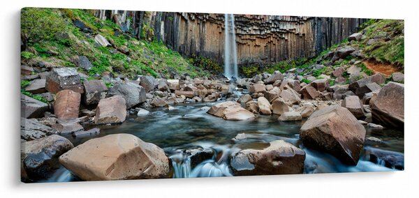 Kép - Svartifossi vízesés, Izland (120x50 cm)