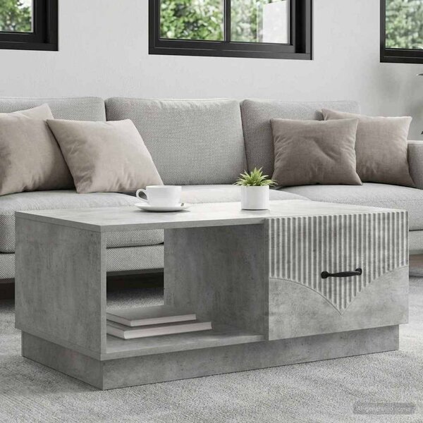 Dohányzóasztal Betonszürke 90 x 50 x 37 cm Szerelt Fa