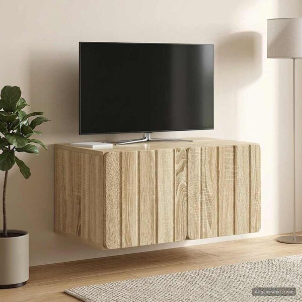 Fali TV szekrény 59,5 x 41 x 30 cm Sonoma Tölgy Szerelt Fa