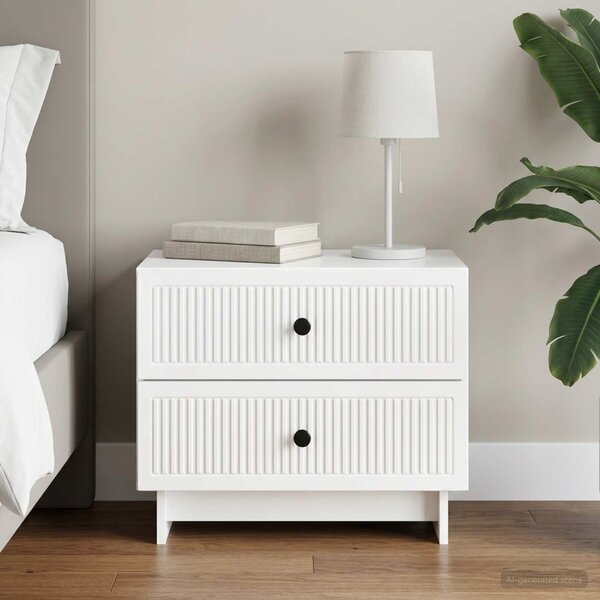 Éjjeliszekrény Magasfényű Fehér 62 x 34,5 x 47,5 cm Szerelt Fa