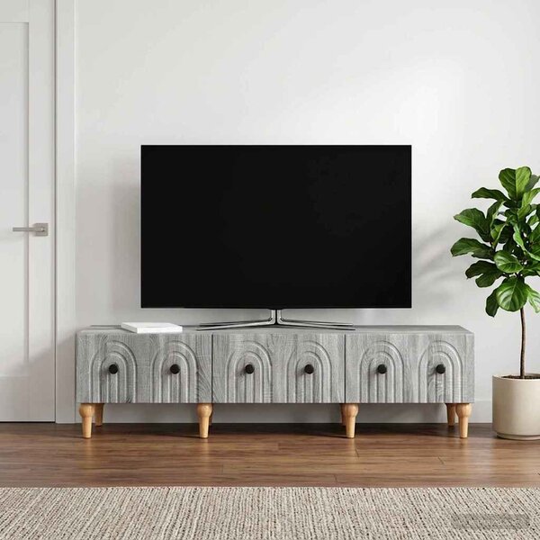 TV szekrény fiókkal Szürke Sonoma 147 x 34,5 x 30 cm Szerelt Fa