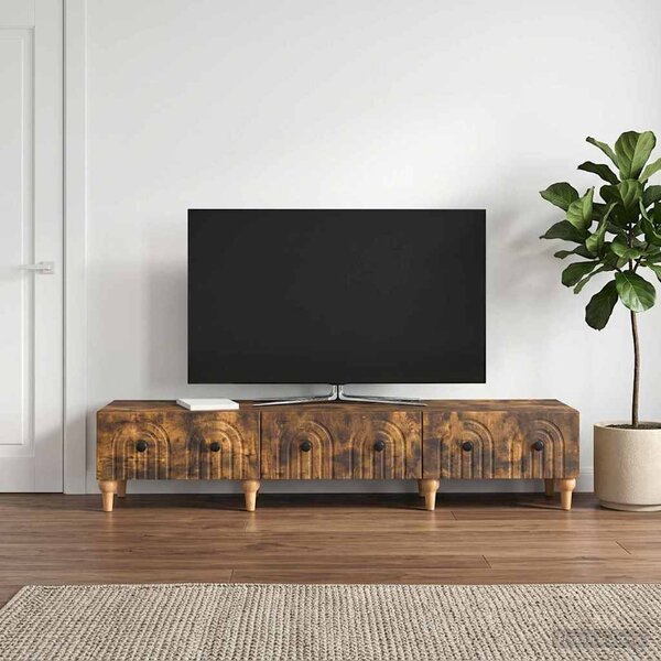 TV szekrény fiókkal Füstös Tölgy 147 x 34,5 x 30 cm Szerelt Fa