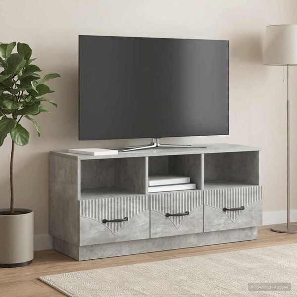 TV szekrény fiókkal Betonszürke 102 x 34,5 x 47 cm Szerelt Fa