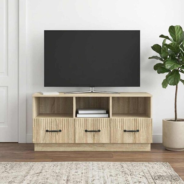 TV szekrény fiókkal Sonoma Tölgy 102 x 34,5 x 47 cm Szerelt Fa
