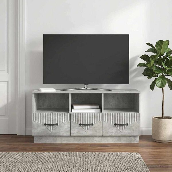 TV szekrény fiókkal Betonszürke 102 x 34,5 x 47 cm Szerelt Fa