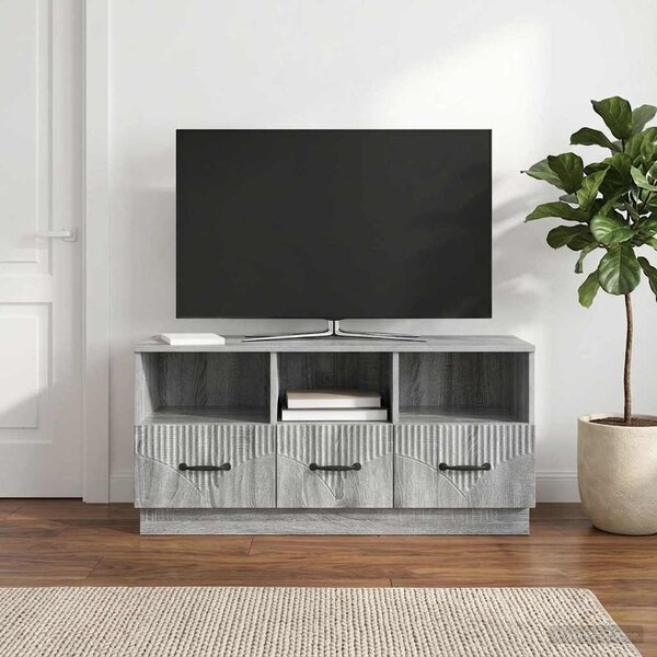 TV szekrény fiókkal Szürke Sonoma 102 x 34,5 x 47 cm Szerelt Fa