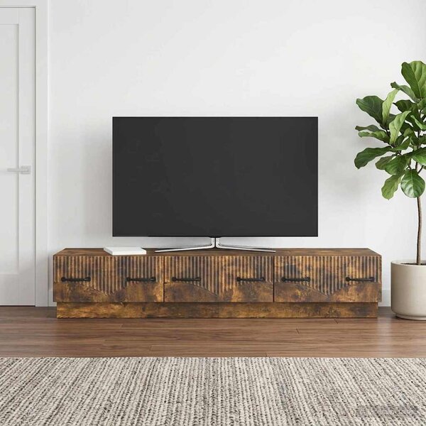 TV szekrény fiókkal Füstös Tölgy 147 x 34,5 x 27 cm Szerelt Fa