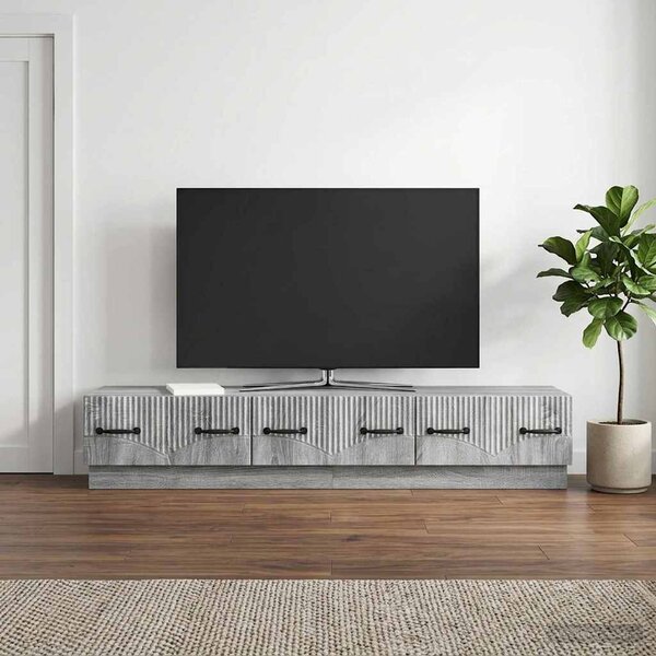 TV szekrény fiókkal Szürke Sonoma 147 x 34,5 x 27 cm Szerelt Fa
