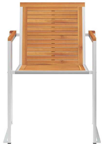 2 db tömör akácfa és acél kerti szék párnával