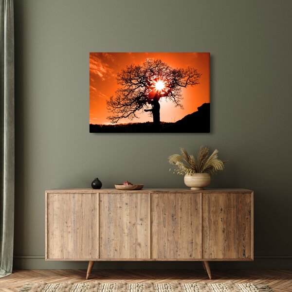 Kép - Tölgy napnyugtakor (90x60 cm)