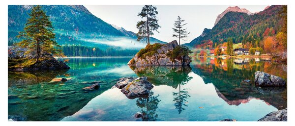 Kép - Lake Hintersee, Bajor - Alpok, Ausztria (120x50 cm)