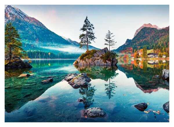 Kép - Lake Hintersee, Bajor - Alpok, Ausztria (70x50 cm)