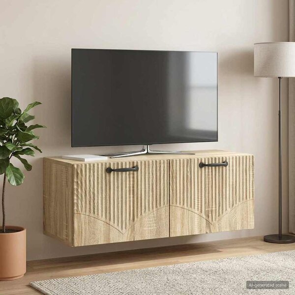 Fali TV szekrény Sonoma Tölgy 78,5 x 31 x 30 cm Szerelt Fa