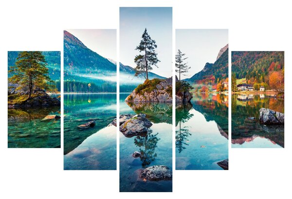 Kép - Lake Hintersee, Bajor - Alpok, Ausztria (150x105 cm)