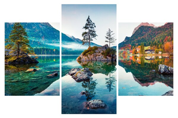 Kép - Lake Hintersee, Bajor - Alpok, Ausztria (90x60 cm)