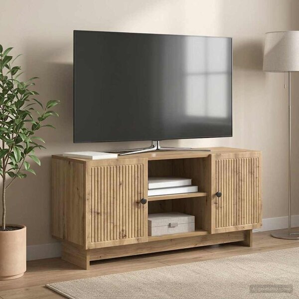 TV szekrény 102 x 34,5 x 50 cm Kézműves Tölgy Szerelt Fa