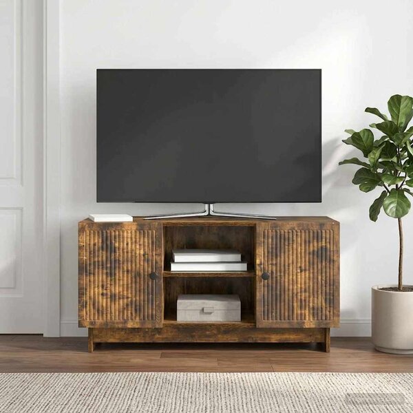 TV szekrény 102 x 34,5 x 50 cm Füstös Tölgy Szerelt Fa