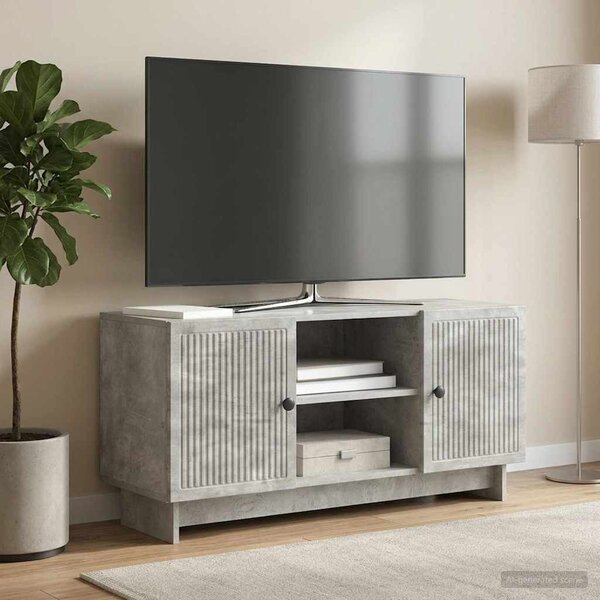 TV szekrény 102 x 34,5 x 50 cm Betonszürke Szerelt Fa