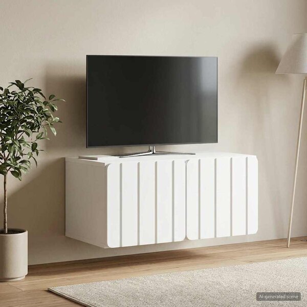 Fali TV szekrény 59,5 x 41 x 30 cm Fehér Szerelt Fa