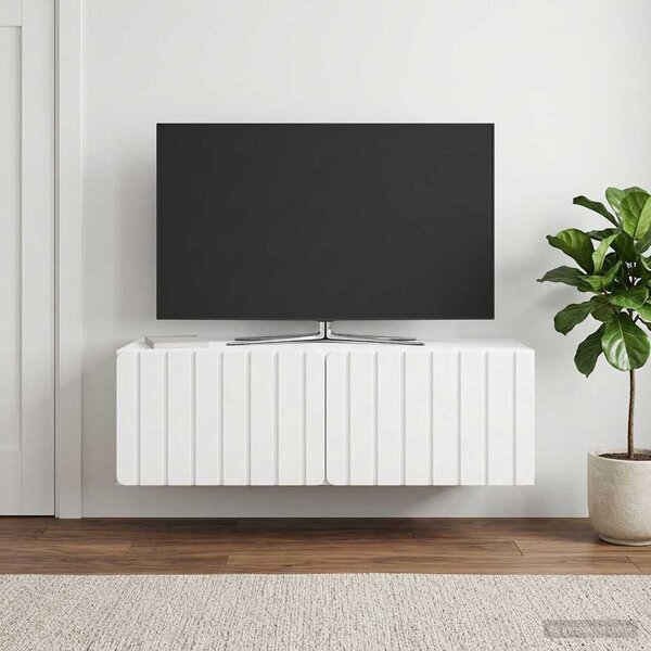 Fali TV szekrény 98 x 41 x 30 cm Fehér Szerelt Fa