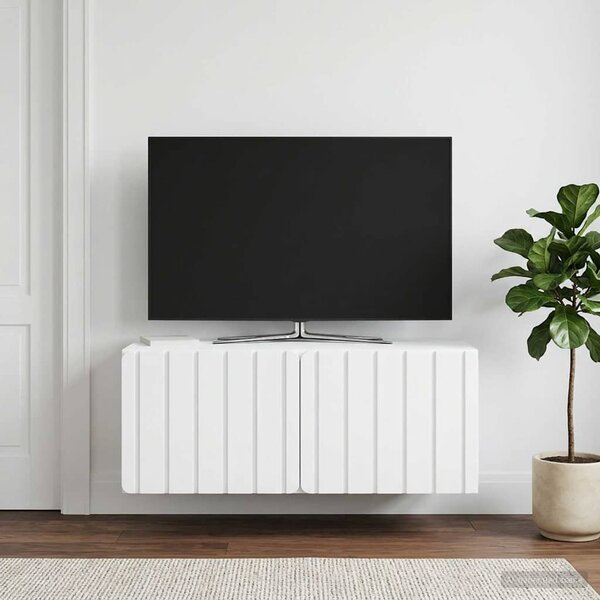 Fali TV szekrény 78,5 x 41 x 30 cm Fehér Szerelt Fa
