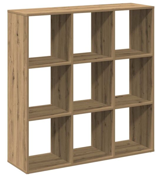 Kézműves tölgy színű fa elválasztó könyvespolc 102x29x103,5 cm