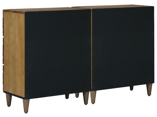 Széf 2 db 60 x 33,5 x 75 cm Tömör Mangófát Barna