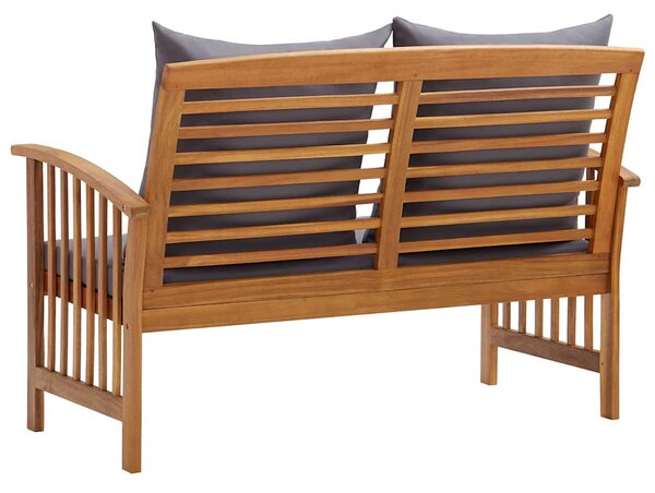 Tömör akácfa kerti pad párnákkal 119 cm