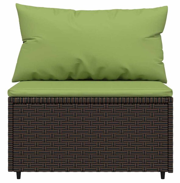 3 részes barna polyrattan kerti ülőgarnitúra párnával