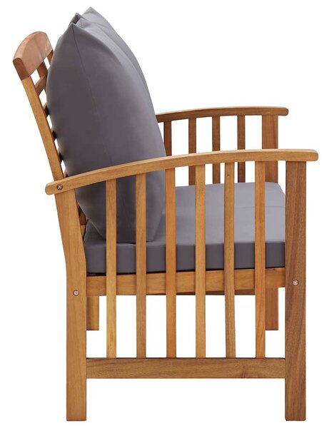 Tömör akácfa kerti pad párnákkal 119 cm