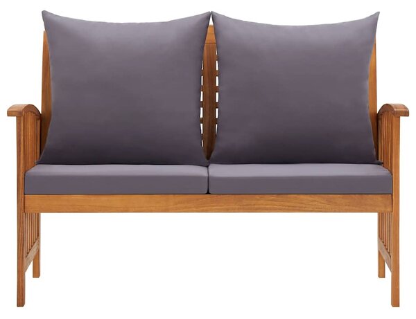 Tömör akácfa kerti pad párnákkal 119 cm