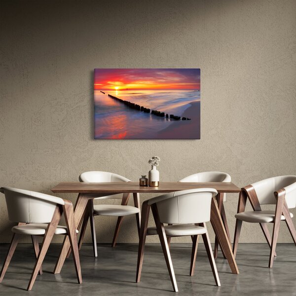 Kép - Naplemente, Balti tenger, Lengyelország (90x60 cm)