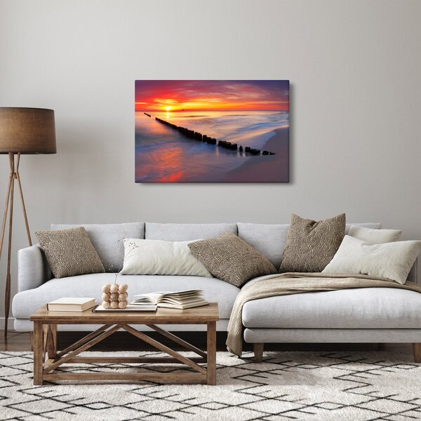 Kép - Naplemente, Balti tenger, Lengyelország (90x60 cm)