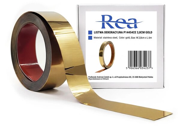 Öntapadós dekorációs szegélyléc Rea P14454CA 3,8cm Gold