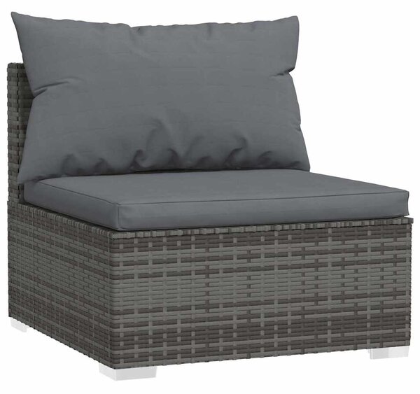 5 részes szürke polyrattan kerti ülőgarnitúra párnákkal