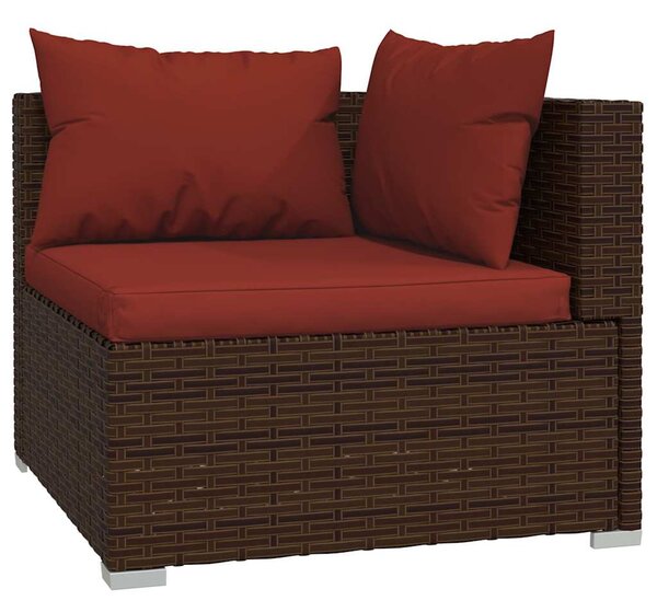 5 részes barna polyrattan kerti ülőgarnitúra párnákkal