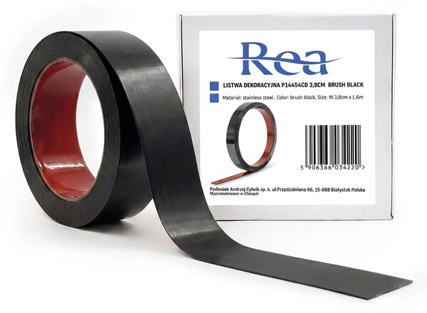 Öntapadós dekorációs szegélyléc Rea P14454CD 3,8cm Brush Black