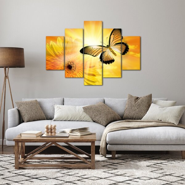 Kép - Sárga pillangó virággal (150x105 cm)