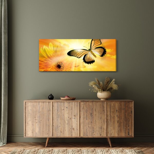 Kép - Sárga pillangó virággal (120x50 cm)