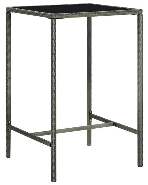 5 darabos szürke polyrattan kerti bárszett párnákkal