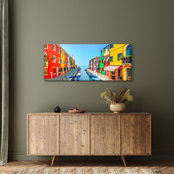 Kép - Burano sziget, Velence, Olaszország (120x50 cm)