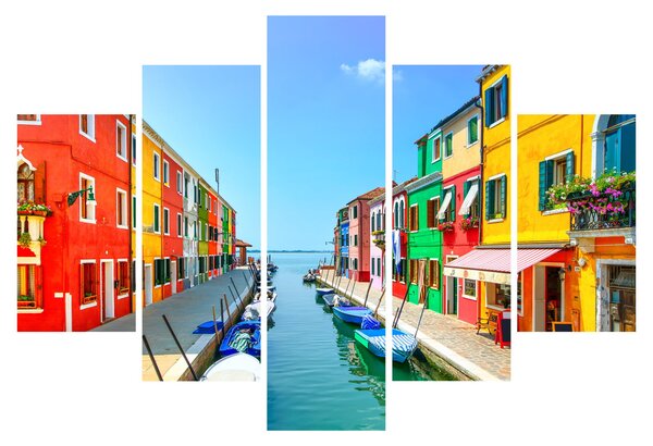Kép - Burano sziget, Velence, Olaszország (150x105 cm)