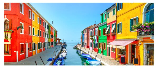 Kép - Burano sziget, Velence, Olaszország (120x50 cm)