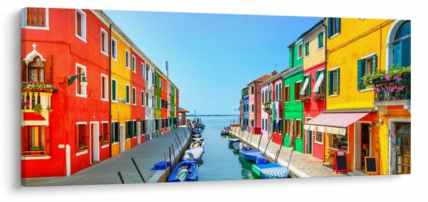Kép - Burano sziget, Velence, Olaszország (120x50 cm)